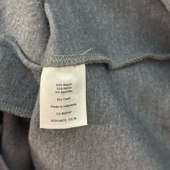 Talbots Women's Square Neck Ponte Knit Grey 3/4 Sleeve Career Dress | Size 12 - Picture 4 of 5